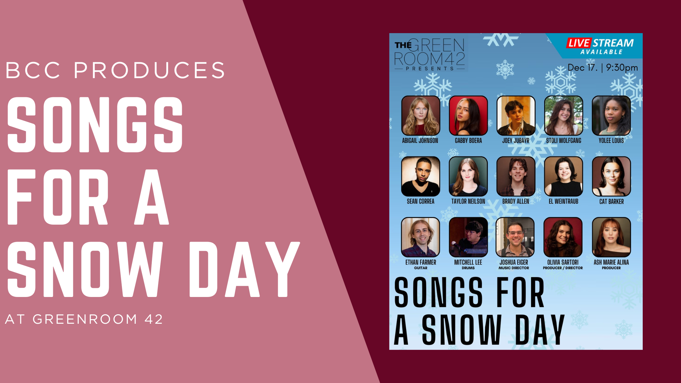 BCC Presents “Songs for a Snow Day”